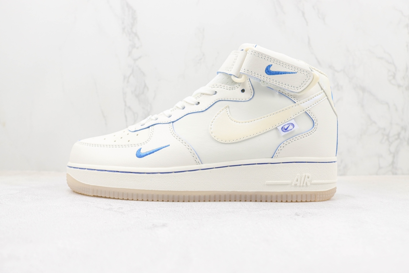 Nike Air Force 1 Mid Pearl White Navy Metallic Gold FB1869-055 - Shop Now!