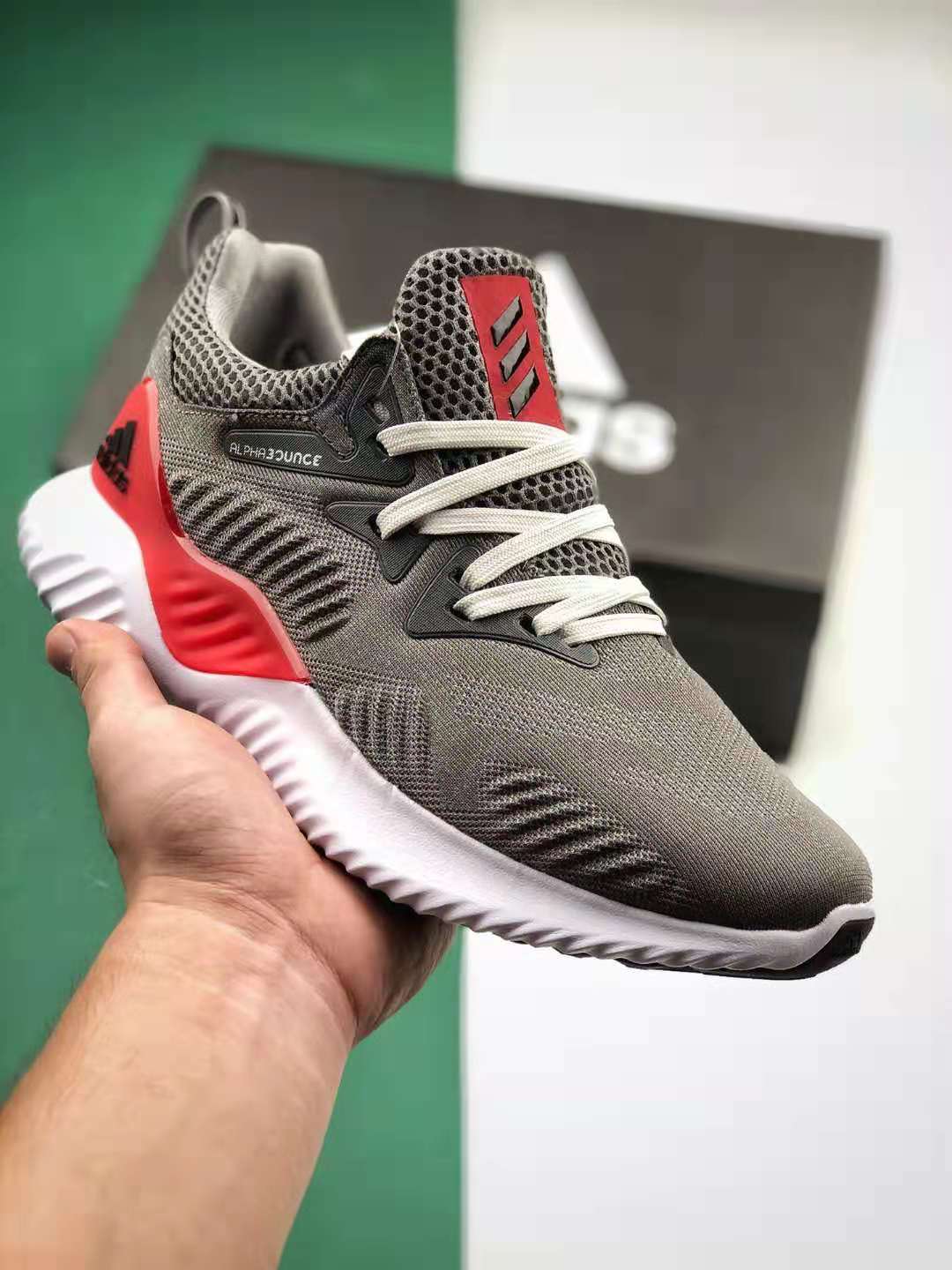 Adidas Alphabounce Beyond Grey Solar Red Cloud White AC8625 - Performance and Style for Every Workout