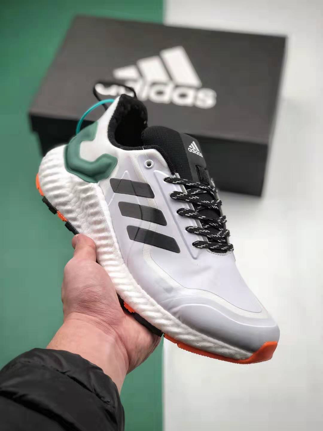 Adidas AlphaBounce Boost White Green Orange EG6085 - Stylish and Supportive Footwear