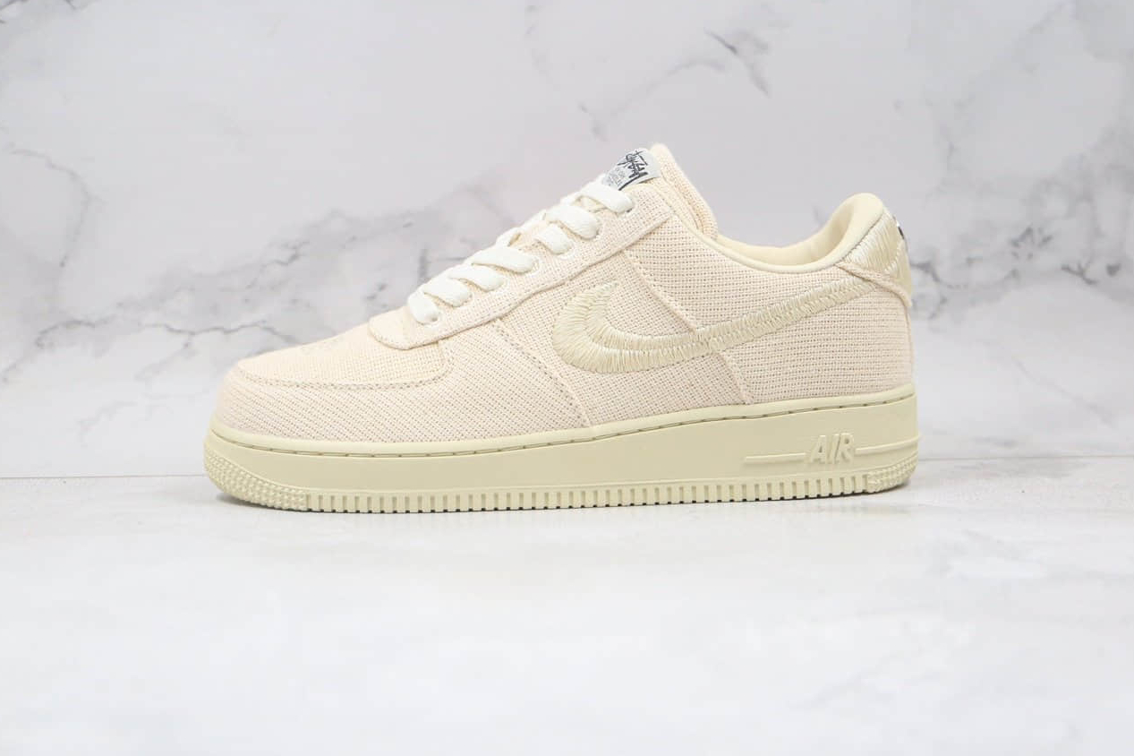 Nike Air Force 1 Low Stussy Beige White Running Shoes CZ9087-200 | Limited Edition Design | Free Shipping