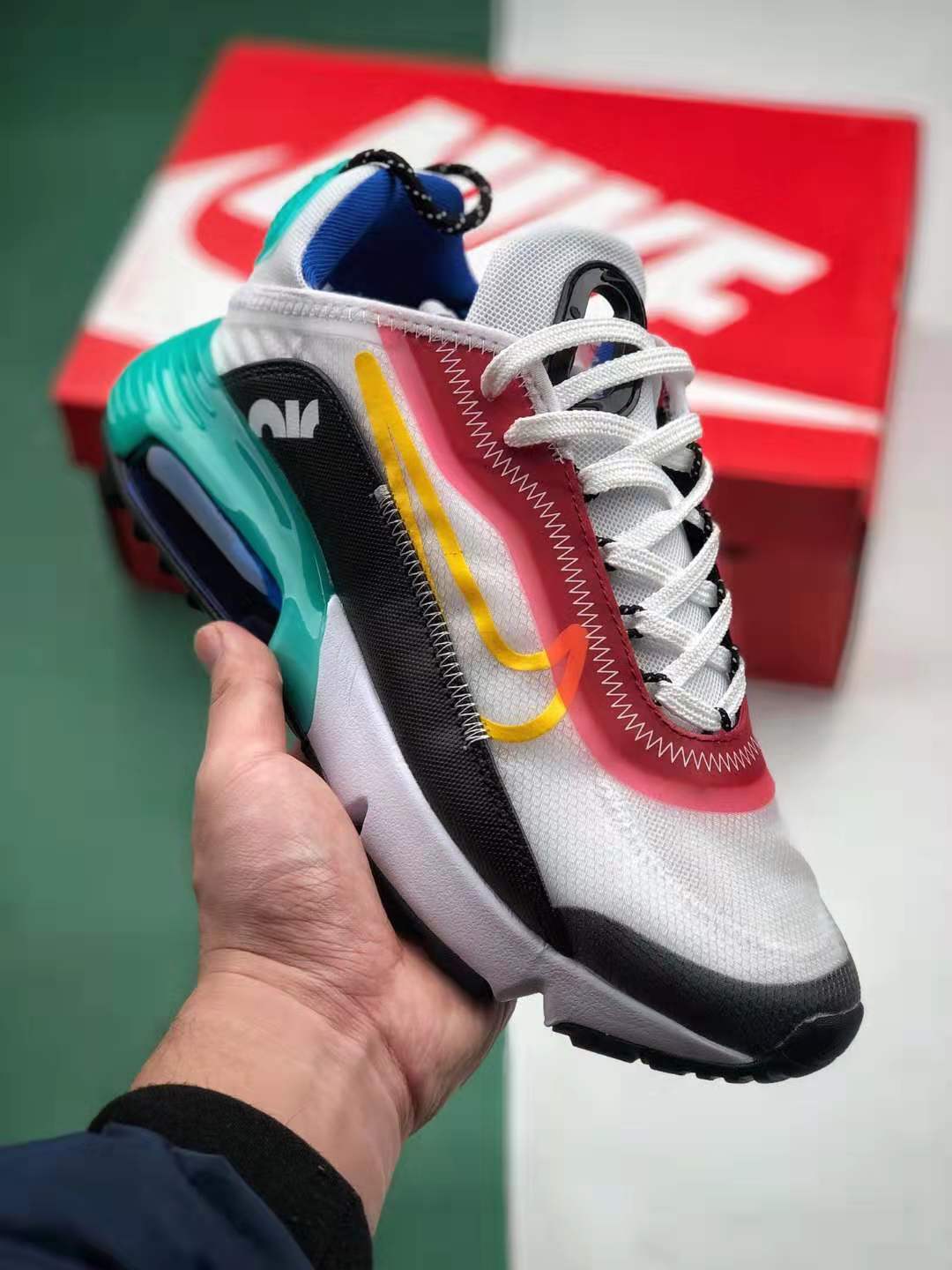 Nike Air Max 2090 White Red Black Treasure Blue Powder CT7698-010: Stylish and Iconic Sneakers for Modern Sneakerheads