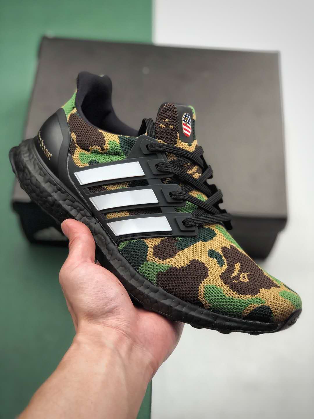 Adidas A Bathing Ape x UltraBoost 4.0 'Green Camo' F35097 - Stylish Collaboration for Sneaker Enthusiasts