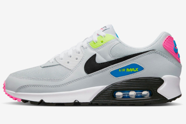 Nike Air Max 90 'Grey Neon' Grey/White-Black DZ4398-001 - Stylish and Comfortable Grey Sneakers at Competitive Prices