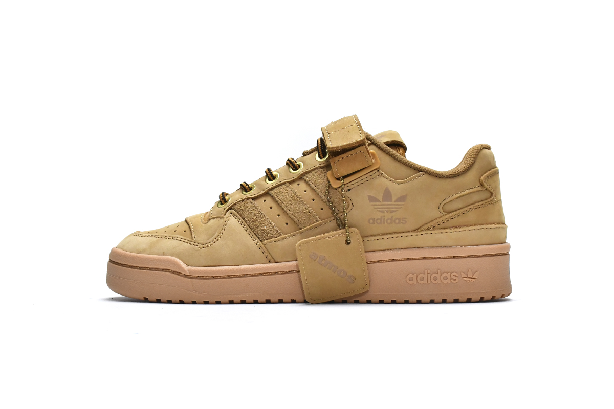 Atmos x Adidas Forum Low Wheat Sneakers Brown Yellow GX3953 - Authentic Retro Style in Limited Edition