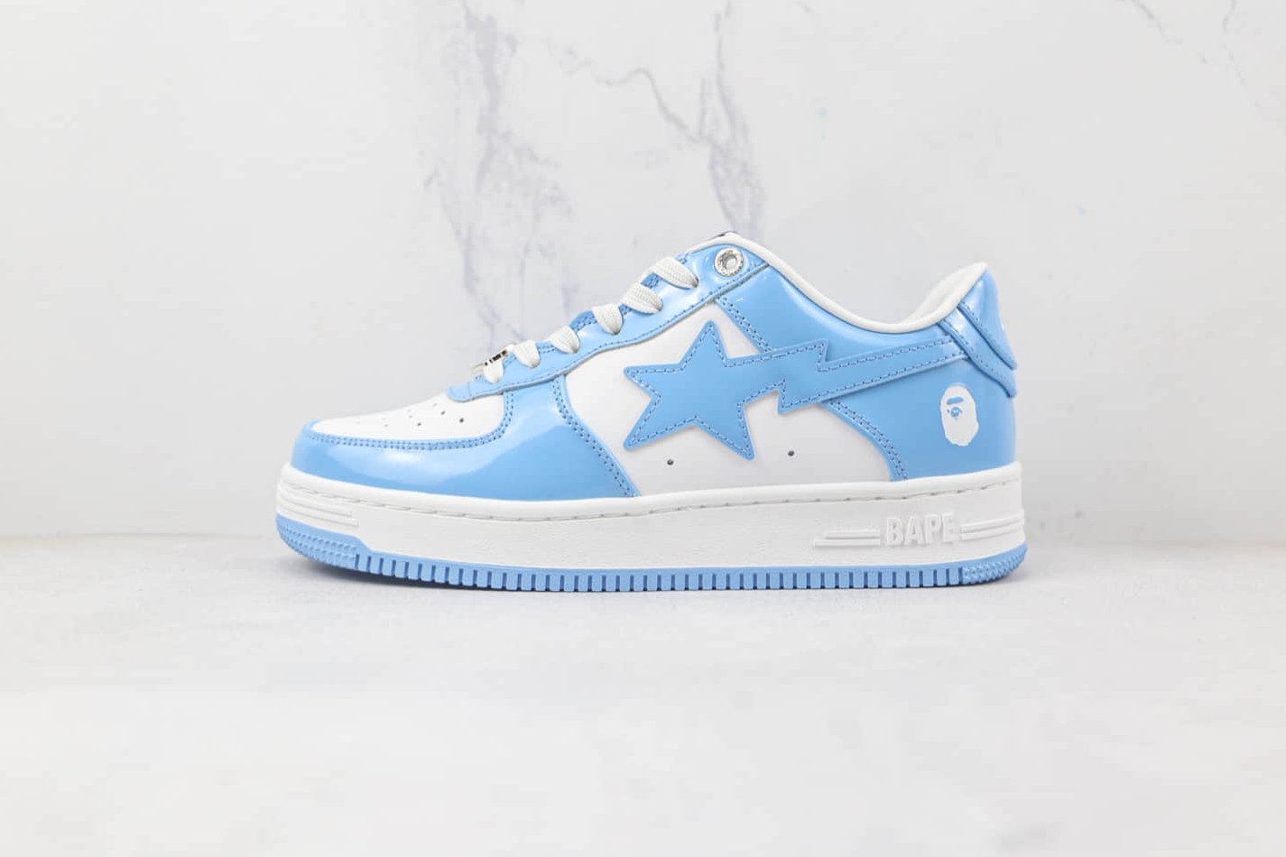 A Bathing Ape Sta Leather Low 'Blue White' 0ZXSH191001MH BLA - Premium Sneakers for Fashion-Forward Enthusiasts